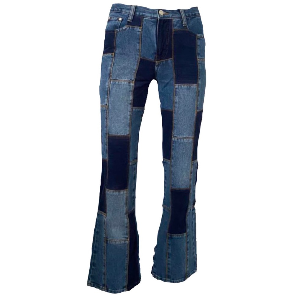 No Boundaries Mid Rise Patchwork Jeans